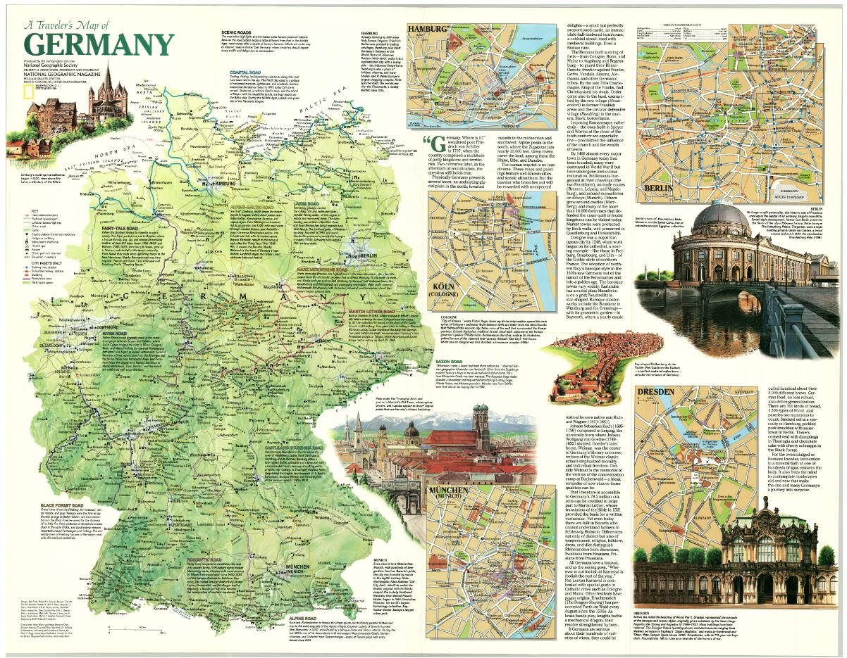 A large vintage map of Germany, digitized at full size